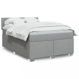 Cumpara ieftin Pat continental, gri deschis, 140x200 cm, material textil