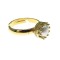 Inel reglabil Princess argint placat cu aur perla alba 6 MM