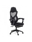 Scaun birou ergonomic cu suport picioare OFF 424, mesh, suport lombar, baza polipropilena, 110 kg, negru