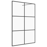 VidaXL Paravan de duș walk-in negru 140x195 cm sticlă ESG transparentă