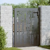 vidaXL Poartă de grădină Negru 105 x 150 cm Oțel vopsit &icirc;n pulbere