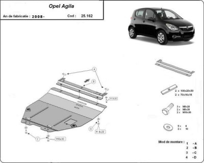 Scut motor metalic Opel Agila 2008-2015 foto