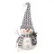 Figurina Decorativă Crăciun, Om de Zăpadă, Căciulă și Fular Gri Alb, 53 cm, Poliester