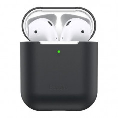 Husa Silicon AirPods 12 Baseus Ultrathin Series WIAPPODBZ01 Black foto