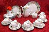 SET SERVICIU CAFEA SI TORT PORTELAN ESCHENBACH BAVARIA DECOR STRELIZIA 23 PIESE