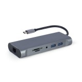 Adaptor port, Gembird, USB tip C, Gri