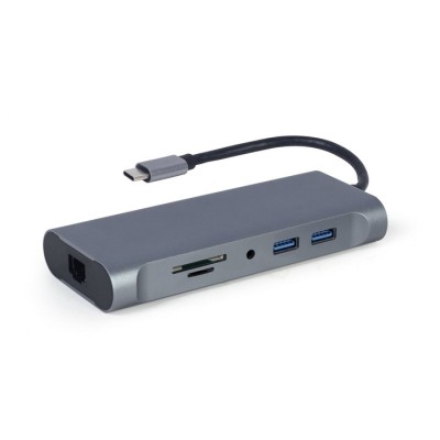 Adaptor port, Gembird, USB tip C, Gri foto