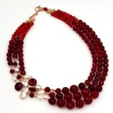 Cumpara ieftin Colier Dream din agat rubiniu și perle