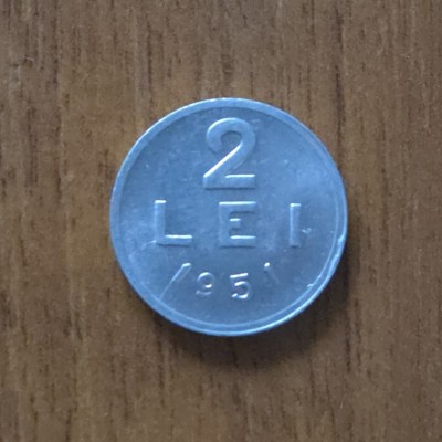 2 lei 1951, RPR / Romania, aluminiu foto