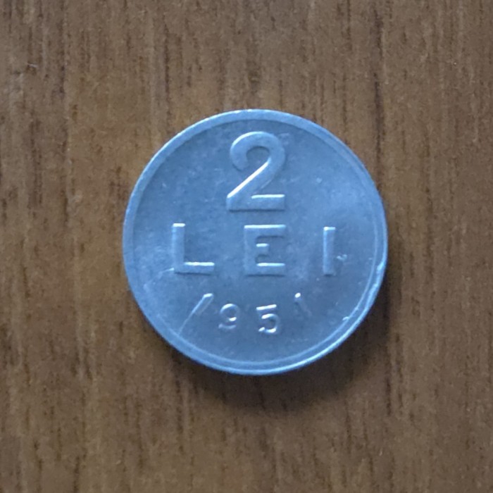 2 lei 1951, RPR / Romania, aluminiu