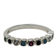 Inel Argint 925 cu Zirconii Colorate M55 foto