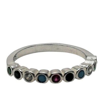 Inel argint 925 cu zirconii colorate m55 foto
