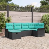 vidaXL Set de canapele pentru grădină cu pernă 6 pcs Rattan poli 3360217