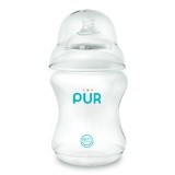 Biberon Comfort cu gura larga, 250ml, PUR