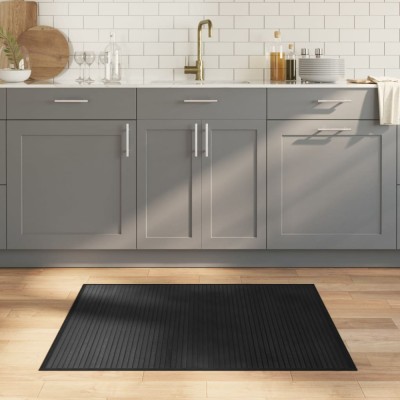 vidaXL Covor dreptunghiular, negru, 80x100 cm, bambus 376900 foto