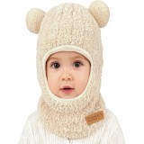 Set pălărie și eșarfă pentru bebeluși și copii, călduroasă, cu urechiere, balaclavă din tricot moale, rezistentă la v&acirc;nt, multifuncțională, cu glugă,