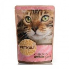 Hrana umeda pentru pisici Petkult cu Pui, 100 g