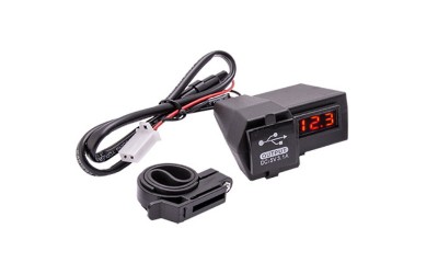 Priza si afisaj incarcare, iesire USB, montaj ghidon, culoare negru Cod Produs: MX_NEW USBEXA004 foto
