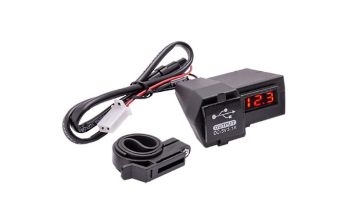 Priza si afisaj incarcare, iesire USB, montaj ghidon, culoare negru Cod Produs: MX_NEW USBEXA004