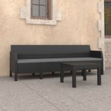 Cumpara ieftin Set mobilier de grădină cu perne, 2 piese, antracit, PP ratan