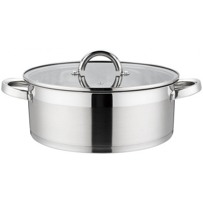 Cratita din inox Grunberg, 28 cm, 6 l, capac din sticla foto