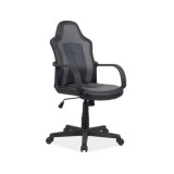 Cumpara ieftin Scaun birou copii SL Cruz, piele ecologica, cadru polipropilena, rotire 360 , pivotant, 80 kg, negru gri