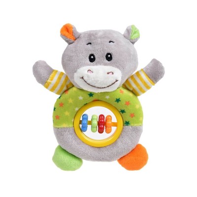Jucarie Zornaitoare din Plus, model Hipopotam Gogoasa, Multicolor, 18 cm, ATU-087010 foto