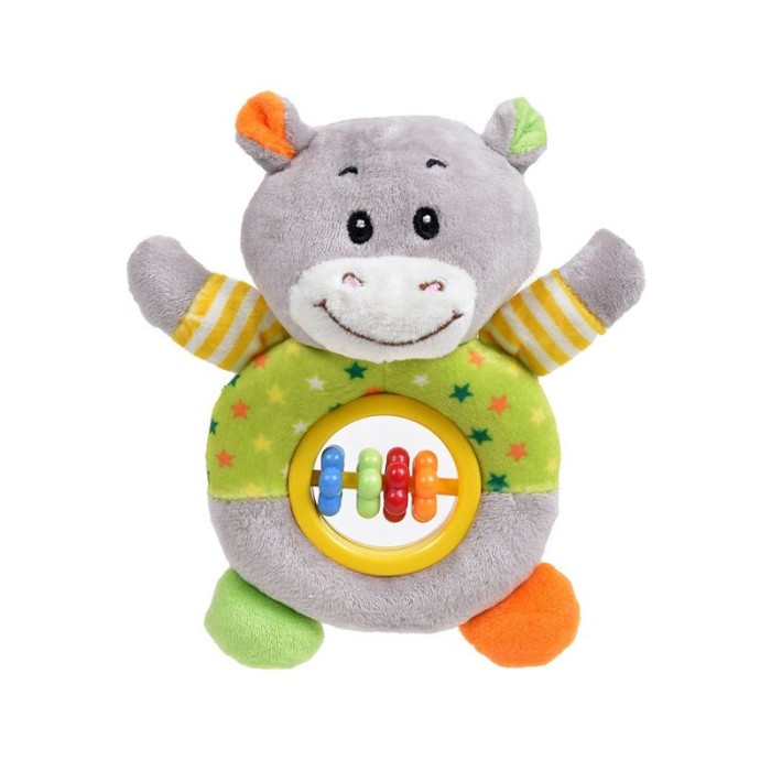 Jucarie Zornaitoare din Plus, model Hipopotam Gogoasa, Multicolor, 18 cm, ATU-087010
