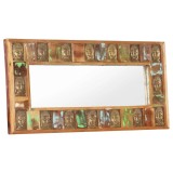 vidaXL Oglindă cu placare Buddha, 110x50 cm, lemn masiv reciclat 321816