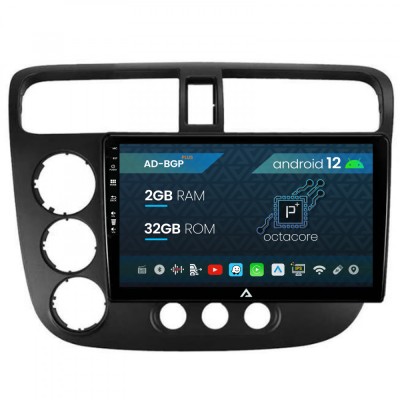 Navigatie Honda Civic (1998-2005), Android 12, P-Octacore 2GB RAM + 32GB ROM, 9 Inch - AD-BGP9002+AD-BGRKIT018 foto
