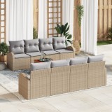 vidaXL Set de canapea pentru grădină 9 pcs Bej, gri deschis