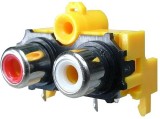 Conector RCA mama x 2, pe panou - 122035