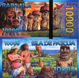 INSULA PASTELUI █ RAPA NUI bancnota █ 10000 Rongo 2013 █ POLYMER UNC necirculata