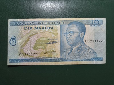 CONGO 10 MAKUTA 1967 foto