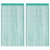Cumpara ieftin Perdele sir 2 buc Turcoaz 100x250 cm