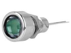 Lampă de Control LED Verde &Oslash;8,2mm IP67 PCB Alamă