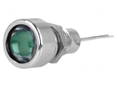 Lampă de Control LED Verde &amp;Oslash;8,2mm IP67 PCB Alamă foto