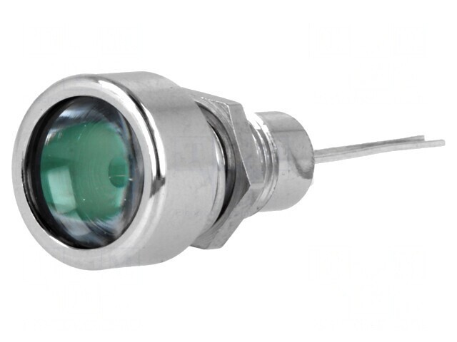 Lampă de Control LED Verde &Oslash;8,2mm IP67 PCB Alamă