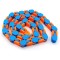 Jucarie Senzoriala Antistres,Fidget Toys, Puzzle de Imbinat Tip Sarpe, 24 Piese, +3 Ani, Portocaliu Albastru