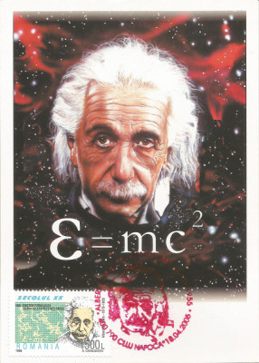 Rom&amp;acirc;nia, Anul internaţional Einstein, carţe poştală maximă, Cluj-Napoca, 2005 foto