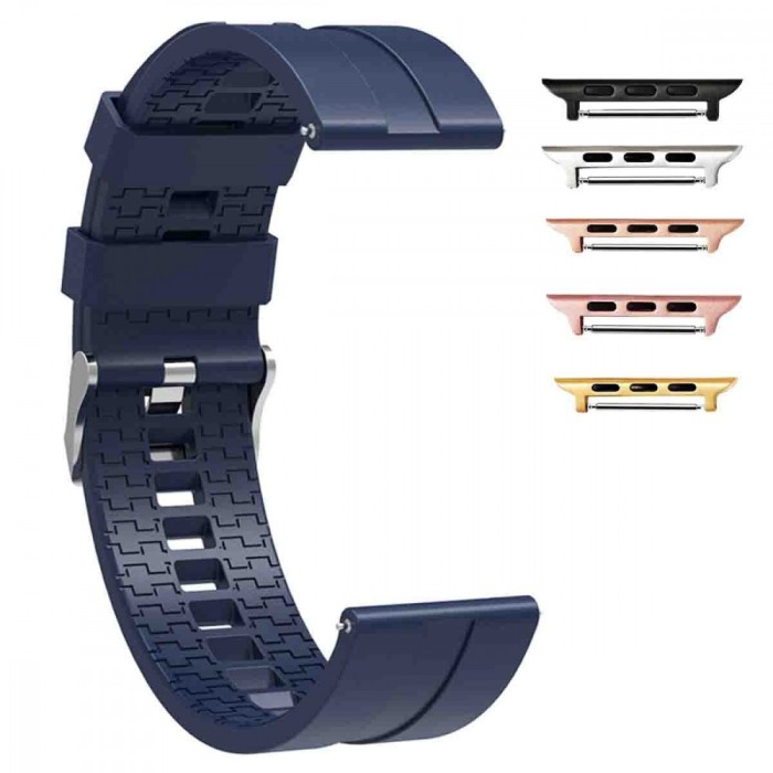 Curea din silicon compatibila cu Apple Watch 10, 46mm, Prussian Blue