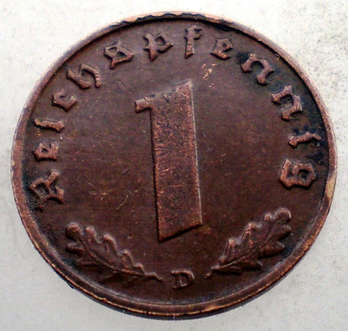 2.450 GERMANIA 1 REICHSPFENNIG 1937 D