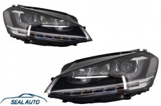 Set 2 faruri 3D LED Volan Dreapta compatibil cu VW Golf VII (2012-2017) R-Line LED Semnalizare Dinamica foto