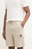 Superdry pantaloni scurti din bumbac barbati, culoarea bej, M7110480A-E4R