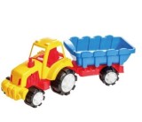 Tractor Copii cu Remorca Super Burak Toys Gimihome, Plastic Durabil, 49 cm, Jucarie Interactiva Baieti, Ferma