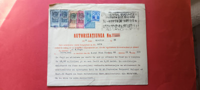 Bucuresti Bukarest Autorizatie Constructie / Autorizatiunea 1920 Timbre fiscale foto