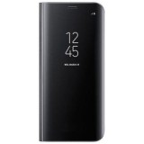 Husa Flip Mirror Samsung Galaxy S9, Clear View, Neagra, Tip Carte, Capac Translucid