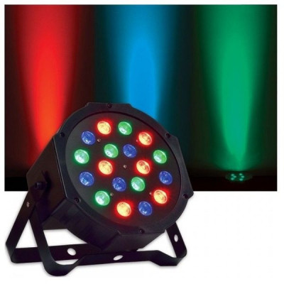 Proiector Par cu efect lumini RGB, 18 LED-uri colorate si control DMX foto