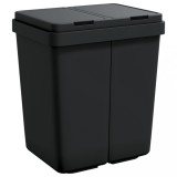 Cumpara ieftin Cos de gunoi dublu, antracit, 2x25 L