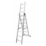 Scara aluminiu, 3 tronsoane, 7 trepte, max 150 kg, 4.23 m,&nbsp;Drabest